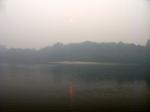Река Мокша в дыму лесных пожаров