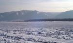 Волга, лёд и Жигулёвские горы