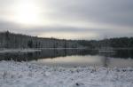 Лопатинское озеро. Преображение после внезапного снегопада.