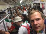 С болельщиками сборной Ирана после победы над Морокко в метро Питера