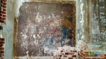 Сохранившиеся внутри колокольни фрески